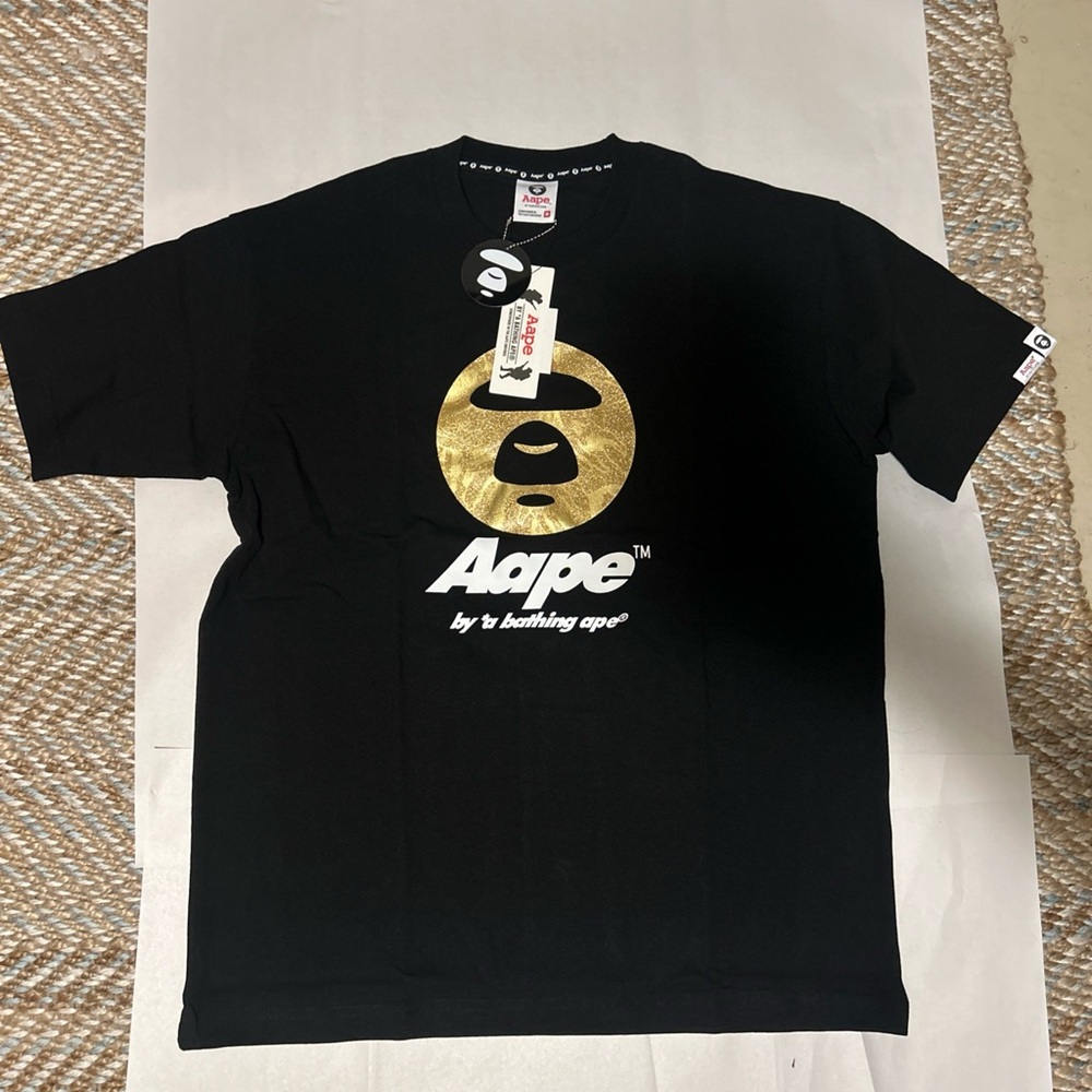 AAPE FOIL GLITTER MOON FACE T-SHIRT- Medium